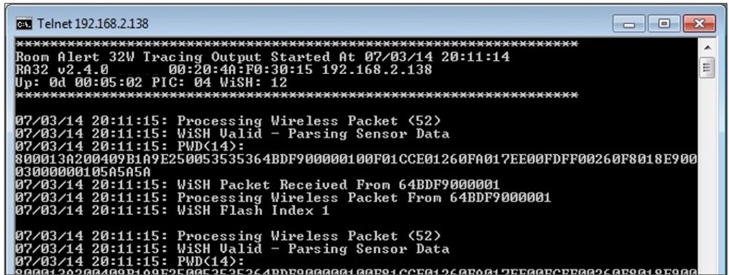 telnet_trace_screen_output(1)