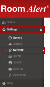 Navigation Bar -- Settings--Network