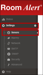 Navigation Bar -- Settings--Sensors